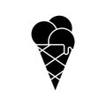 Cake cone Glyph Style vector icon which can easily modify or edit