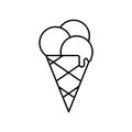 Cake cone Line Style vector icon which can easily modify or edit