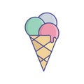 Cake cone Line Style vector icon which can easily modify or edit