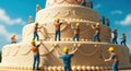 Cake Construction Crew Royalty Free Stock Photo