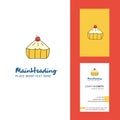 Cake Creative Logo and business card. vertical Design Vector