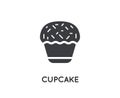 Cake Cupcake Cream Brownie Glyph Vector Element