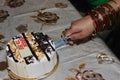 Cake cutting in Indian Punjabi Traditional wedding