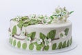 Cake decorated with sugar flowers Royalty Free Stock Photo