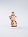 cake decoration or homemade monkey cake decoration on a backgr