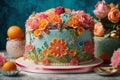 Cake Design With Intricate Flower Patterns