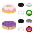 Cake and dessert cartoon,black,flat,monochrome,outline icons in set collection for design. Holiday cake vector symbol Royalty Free Stock Photo