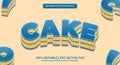Cake dessert editable text effect for food and beverage desert pastry logo. Vector illustration Royalty Free Stock Photo