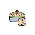 cake, dessert, food, strawberry, easter line colored icon. Signs and symbols can be used for web, logo, mobile app, UI