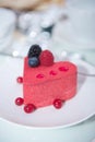 Heart shaped cake dessert on a blurred background Royalty Free Stock Photo