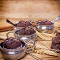 Cake for dessert (pleasure) - chocolate muffins Royalty Free Stock Photo