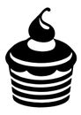 cake dessert sweet icon in solid style Royalty Free Stock Photo