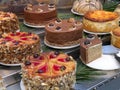 Cake Desserts on Display in Department Store Restaurant and Bake Shop