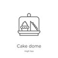 cake dome icon vector from high tea collection. Thin line cake dome outline icon vector illustration. Outline, thin line cake dome