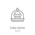 cake dome icon vector from high tea collection. Thin line cake dome outline icon vector illustration. Outline, thin line cake dome