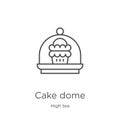 cake dome icon vector from high tea collection. Thin line cake dome outline icon vector illustration. Outline, thin line cake dome