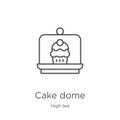 cake dome icon vector from high tea collection. Thin line cake dome outline icon vector illustration. Outline, thin line cake dome