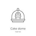 cake dome icon vector from high tea collection. Thin line cake dome outline icon vector illustration. Outline, thin line cake dome