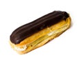 Cake eclair, decorated chocolate. Royalty Free Stock Photo