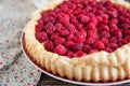 Cake eclair with raspberry