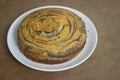 Cake with expression, the pattern on the zebra cake resembles a smiling face Royalty Free Stock Photo