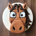 Horse Caricature Cake With Brown Hair And Eyes