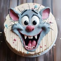 Blue Rat Face Cake: Dynamic And Exaggerated 2d Pie Face Cake