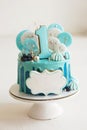 Cake for first birthday party Royalty Free Stock Photo