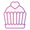 Cake flat icon. Cupcake purple icons in trendy flat style. Delicious gradient style design, designed for web and app