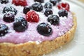 Raw cake with forest fruits Royalty Free Stock Photo