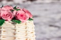 Cake in the form of a basket of roses