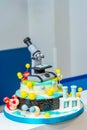 Cake in the form of a microscope
