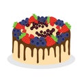 Cake with fresh diferent berries.