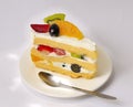 Cake Fruity Cake on White Background.