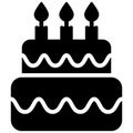 cake glyph icon, vector design usa independence day