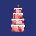 Cake, great design for any purposes. Vector holiday illustration.