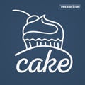 Cake hand drwan icon Royalty Free Stock Photo