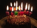 Cake Happy Birthday candles Royalty Free Stock Photo