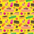 Cake Happy Seamless Pattern_eps Royalty Free Stock Photo