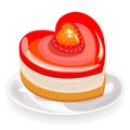 The cake has a heart shape. Exquisite sweetness. Suitable for a romantic meeting, for Valentine s Day, like a valentine. Vector