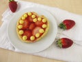 Cake heart with strawberries Royalty Free Stock Photo