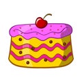 Cake icon, cartoon style Royalty Free Stock Photo