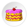 Cake icon, cartoon style Royalty Free Stock Photo