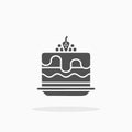 Cake icon. Solid Black Royalty Free Stock Photo