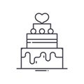 Cake icon, linear isolated illustration, thin line vector, web design sign, outline concept symbol with editable stroke Royalty Free Stock Photo