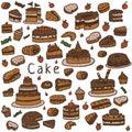 Cake pattern illustration Royalty Free Stock Photo