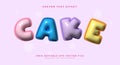 Cake inflated Style 3d editable text effect Template Royalty Free Stock Photo