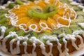 Cake with kiwi and orange slices Royalty Free Stock Photo