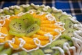 Cake with kiwi and orange slices Royalty Free Stock Photo