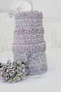 A cake of lylic lace towels Royalty Free Stock Photo